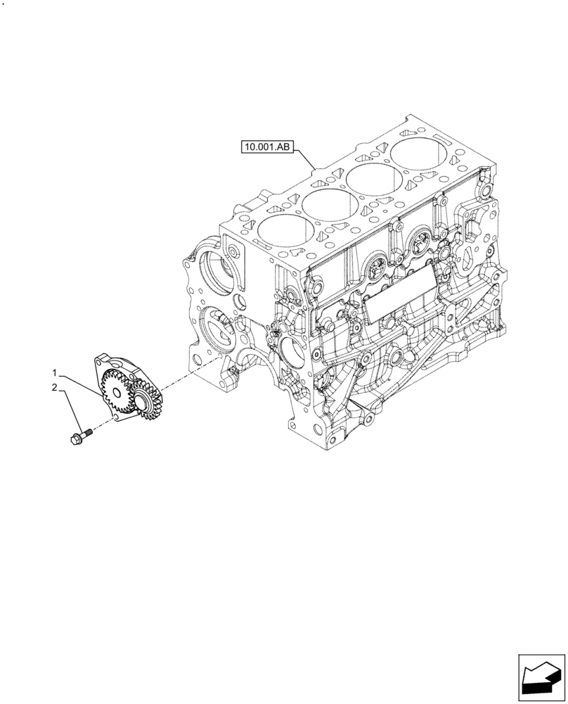 Схема запчастей Case F5HFL463A F006 - (10.304.AC) - ENGINE OIL PUMP (10) - ENGINE