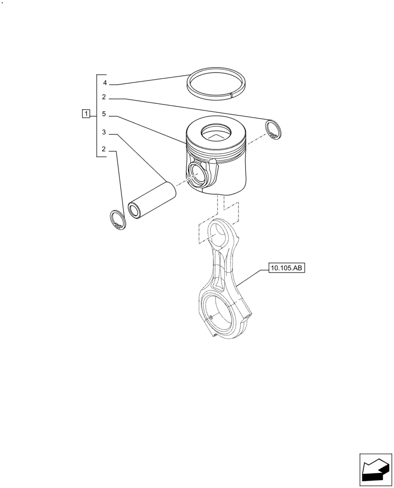 Схема запчастей Case F5HFL463A F006 - (10.105.AG) - PISTONS (10) - ENGINE