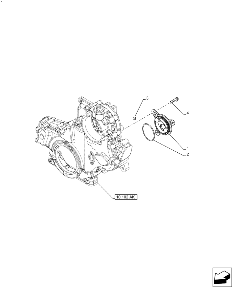 Схема запчастей Case F5HFL463A F006 - (10.102.AQ) - INJECTION PUMP DRIVE, COVER (10) - ENGINE