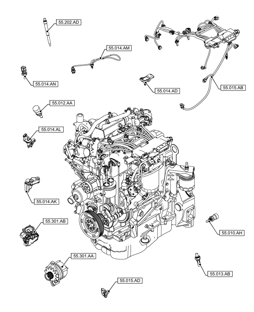 Схема запчастей Case F5HFL463C G001 - (00.000.55) - PICTORIAL INDEX (00) - GENERAL & PICTORIAL INDEX
