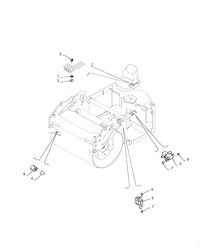 Схема запчастей Case DV210CD - (55.952.AC[01]) - EDGE CUTTER ELECTRICAL INSTALLATION (55) - ELECTRICAL SYSTEMS