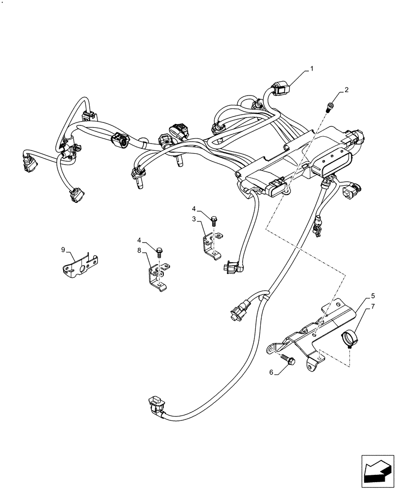 Схема запчастей Case F5HFL463A F006 - (55.015.AB) - ENGINE, WIRE HARNESS (55) - ELECTRICAL SYSTEMS