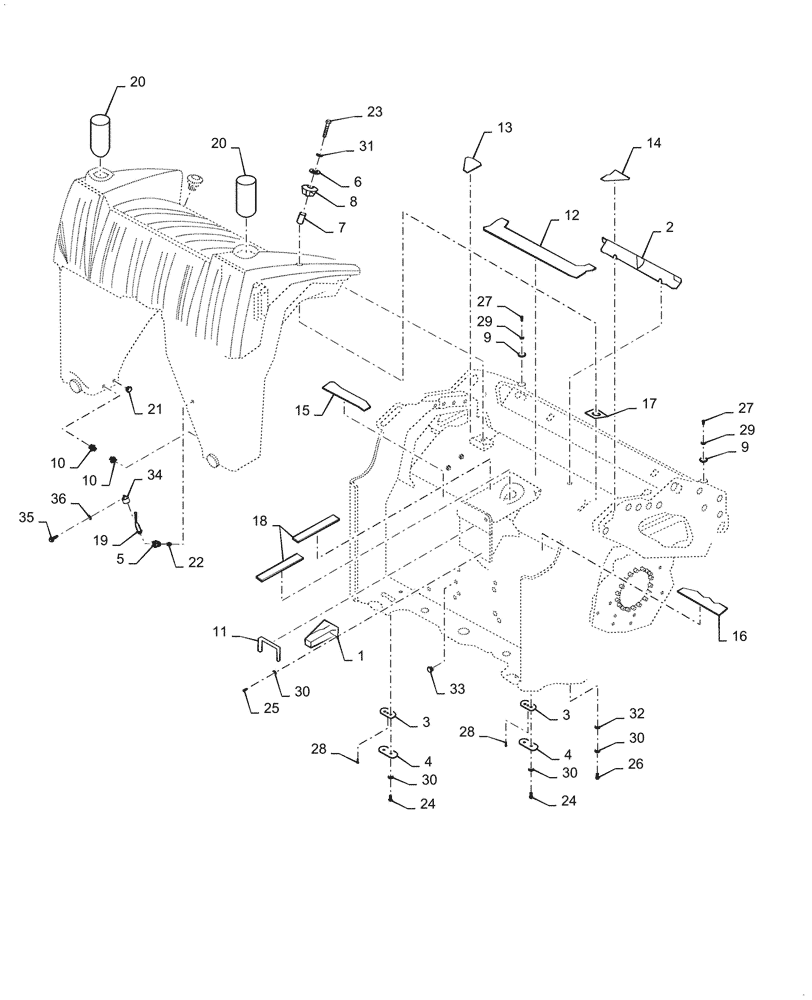 Схема запчастей Case DV209D - (39.100.AY) - FRONT FRAME ASSEMBLY (39) - FRAMES AND BALLASTING