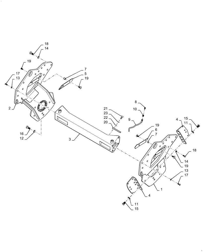 Схема запчастей Case DV210C - (39.500.AN[02]) - DRUM MOUNTING (39) - FRAMES AND BALLASTING