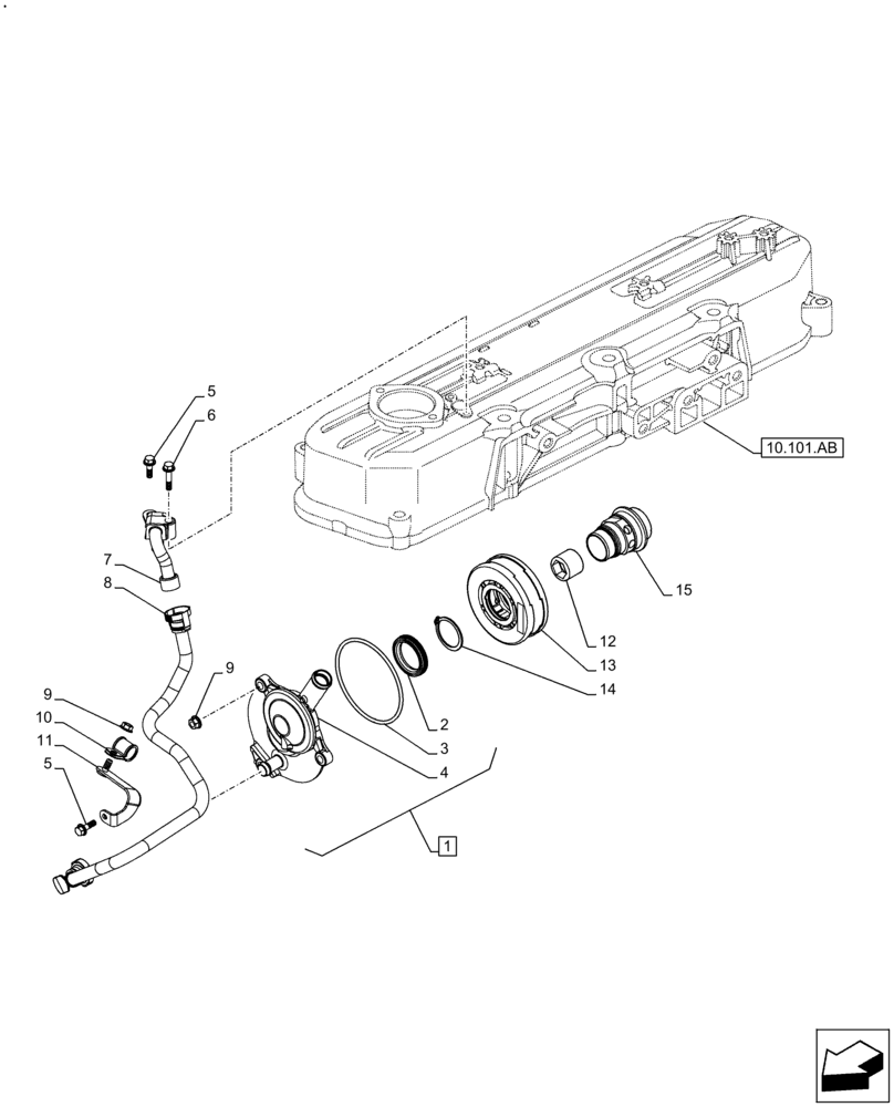 Схема запчастей Case F5HFL463A G004 - (10.304.AP) - BREATHER (10) - ENGINE