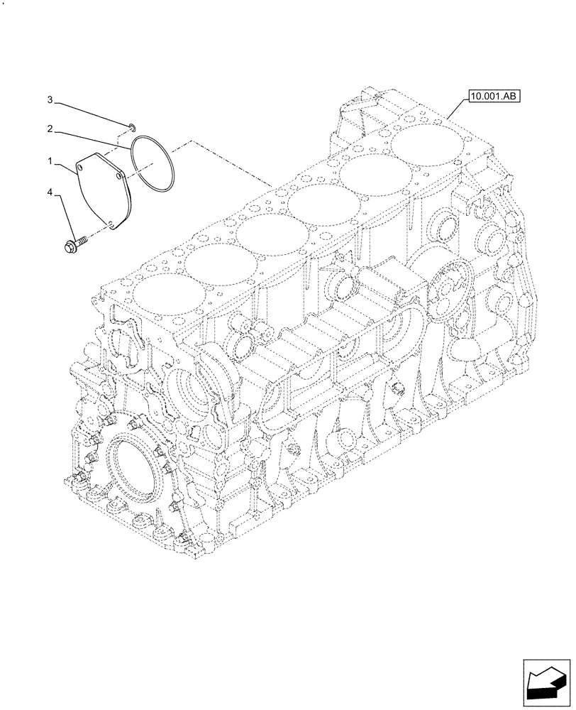 Схема запчастей Case F2CFE614F B005 - (10.450.AA) - AIR COMPRESSOR, COVER (10) - ENGINE