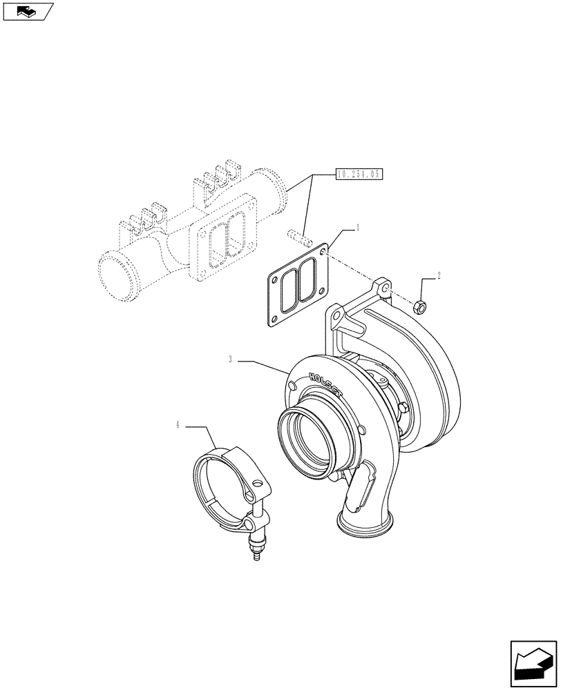 Схема запчастей Case F2CE9684E E017 - (10.250.01) - TURBOCHARGING & RELATED PARTS (504129763) (01) - ENGINE