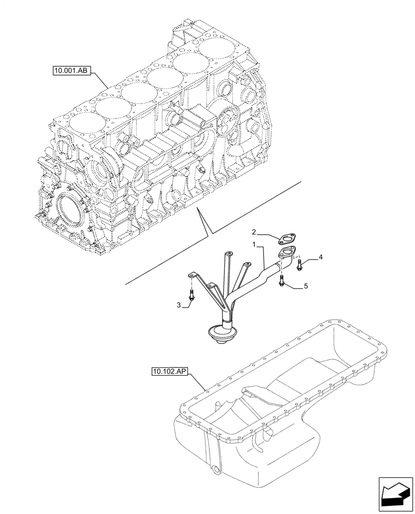 Схема запчастей Case F2CFE614H B005 - (10.304.AL) - SUCTION PIPE, (10) - ENGINE