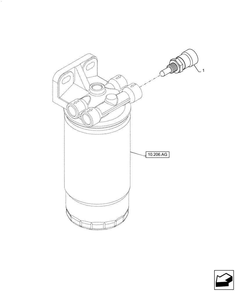 Схема запчастей Case F5HFL463C F002 - (55.010.AH) - FUEL FILTER, SENSOR (55) - ELECTRICAL SYSTEMS