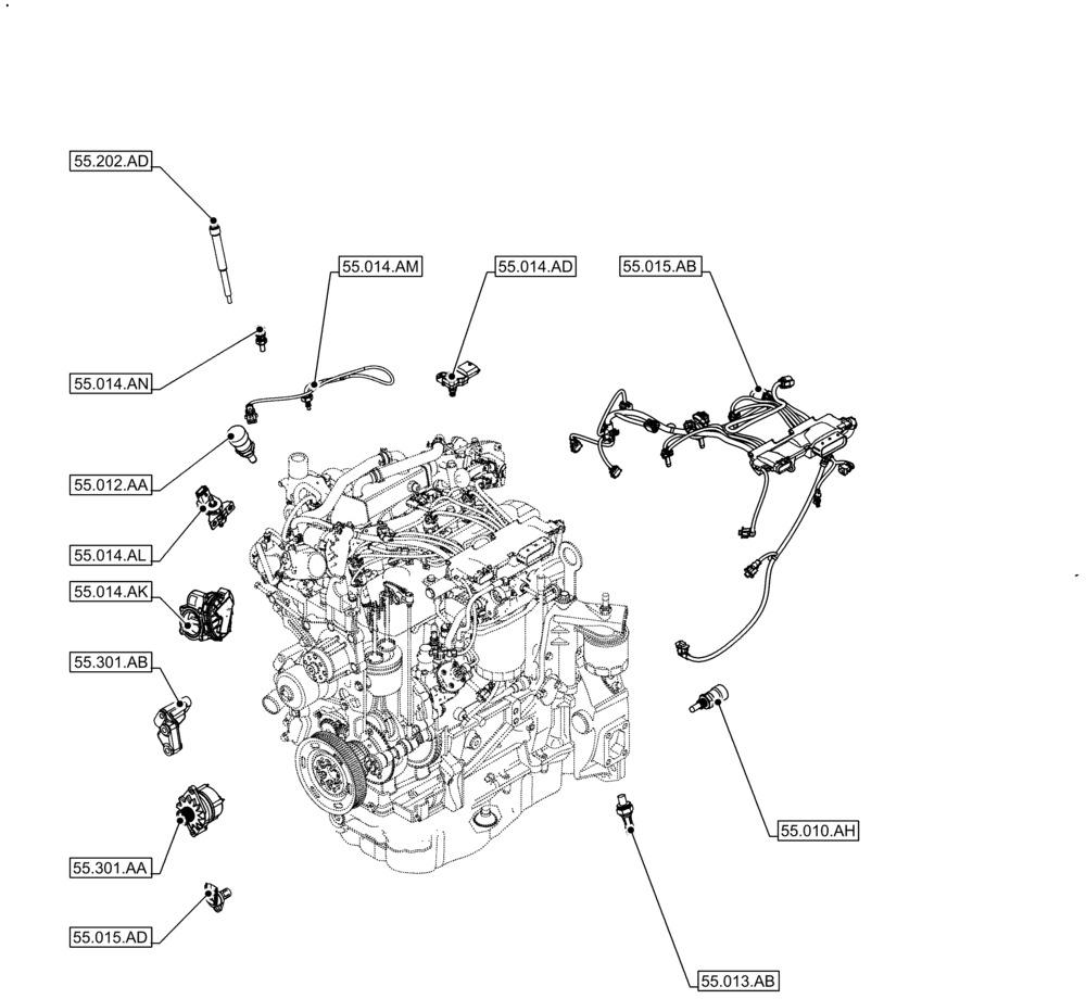 Схема запчастей Case F5HFL463C F002 - (00.000.55) - PICTORIAL INDEX (00) - GENERAL & PICTORIAL INDEX
