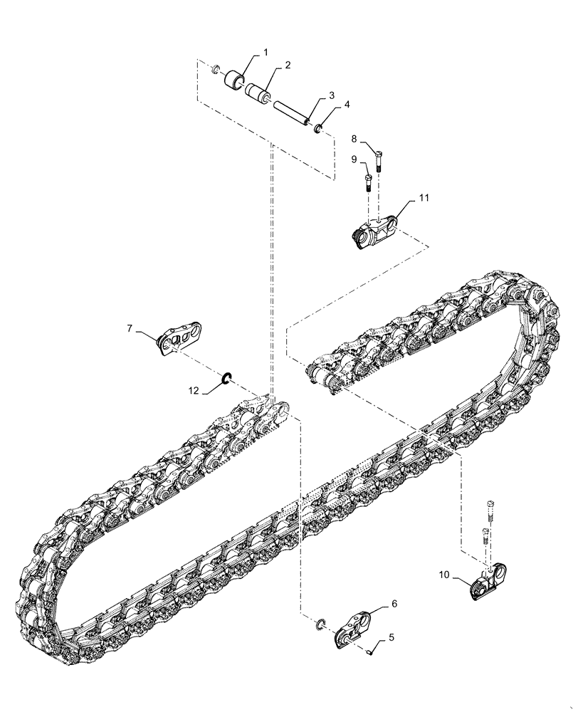 Схема запчастей Case 1650M XLT - (48.100.AD[11]) - TRACK CHAIN 45 LINK CELT (48) - TRACKS & TRACK SUSPENSION