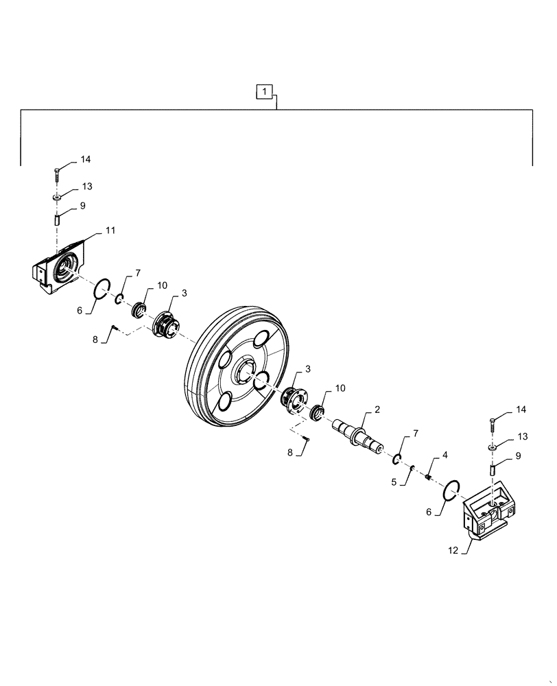 Схема запчастей Case 1650M XLT - (48.134.AA) - IDLER WHEEL ASSEMBLY (48) - TRACKS & TRACK SUSPENSION