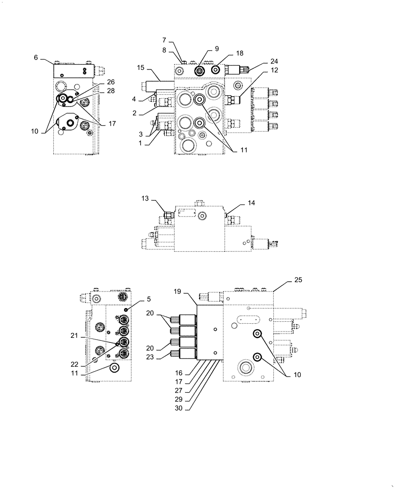 Схема запчастей Case 2050M XLT - (35.359.AG[02]) - CONTROL VALVE ASSEMBLY, 2-SPOOL (35) - HYDRAULIC SYSTEMS