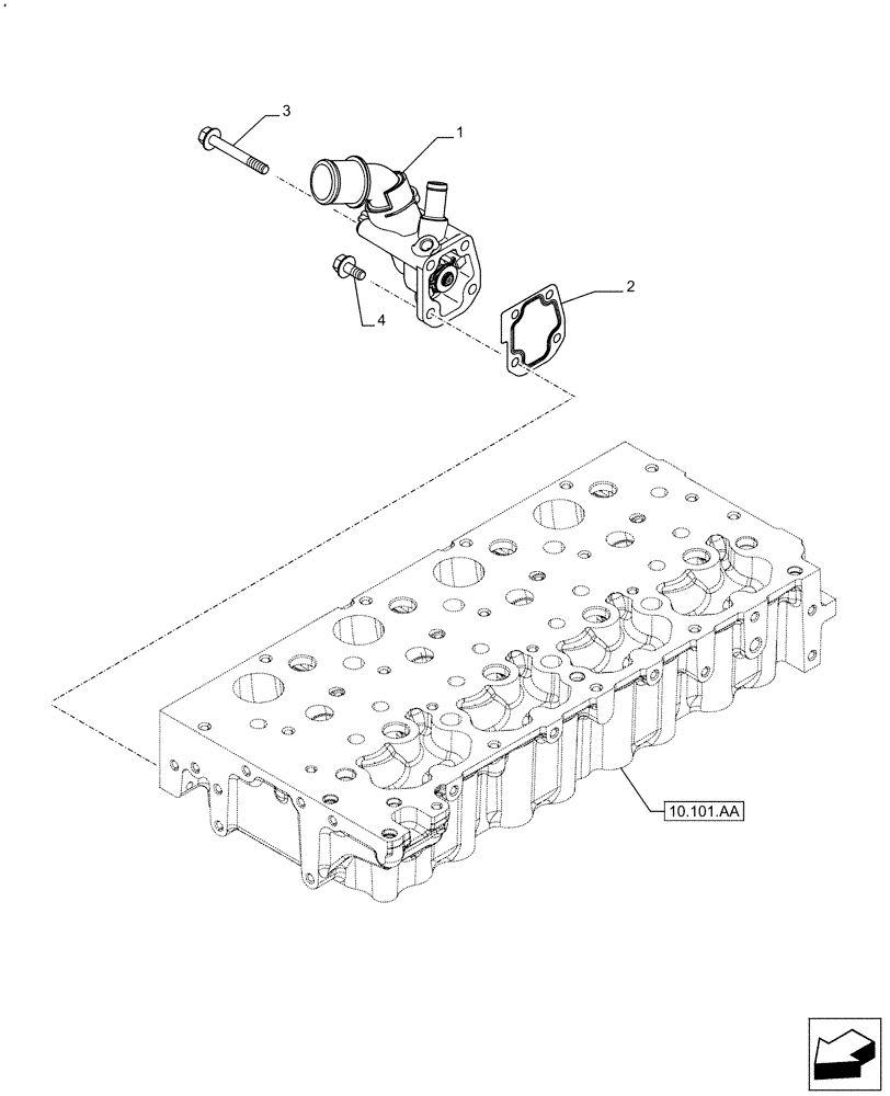 Схема запчастей Case F5HFL463C F002 - (10.400.BC) - THERMOSTAT (10) - ENGINE