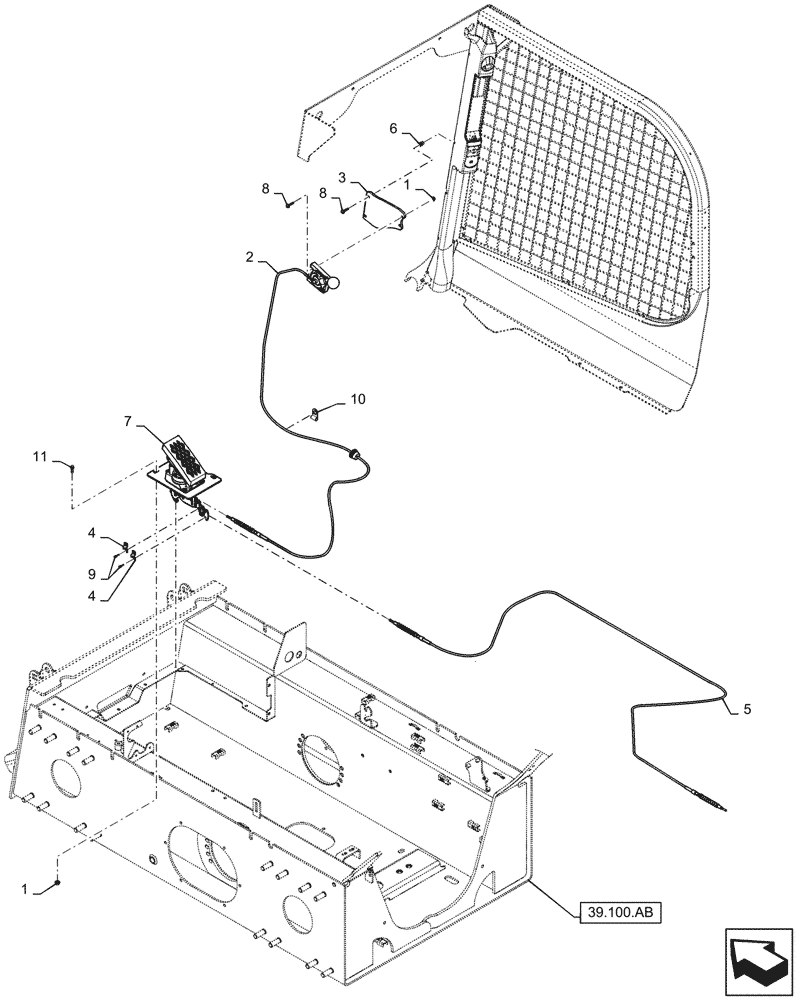 Схема запчастей Case SV300 - (10.220.AA[01]) - MECHANICAL, THROTTLE, HAND & FOOT (10) - ENGINE