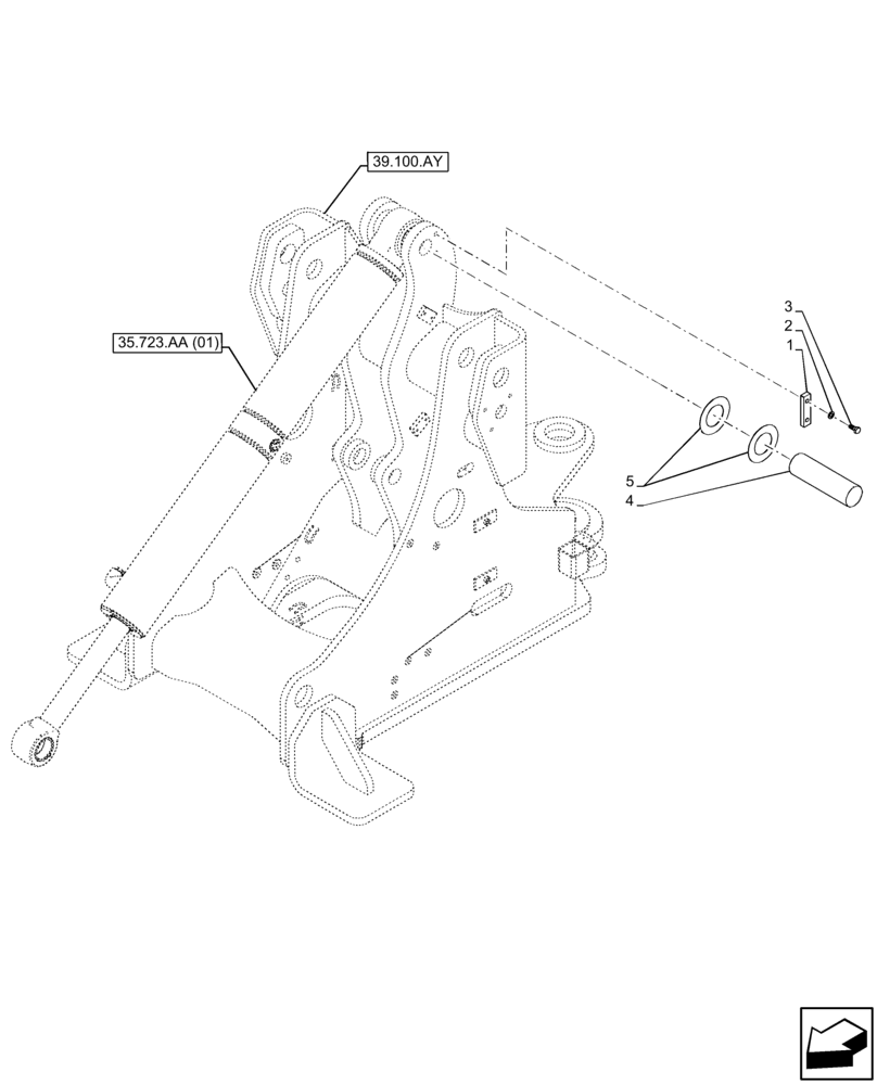 Схема запчастей Case 21F - (82.100.BG[05]) - LOADER ARM, PIN, FRONT FRAME (82) - FRONT LOADER & BUCKET