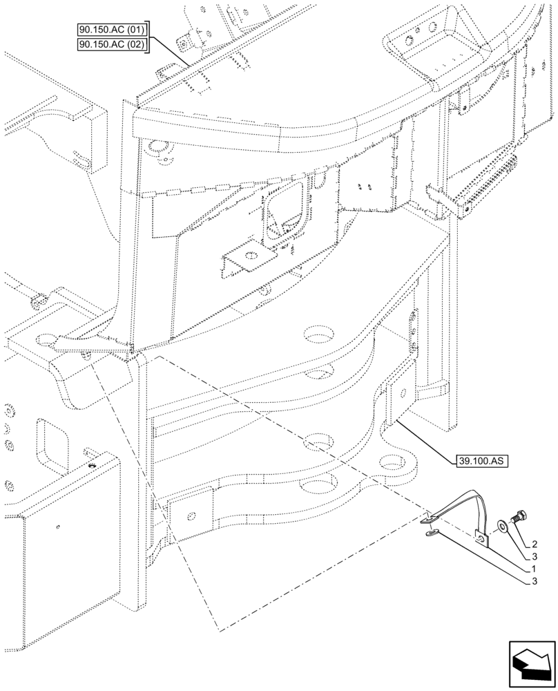 Схема запчастей Case 221F - (55.100.BE[02]) - GROUND CABLE (55) - ELECTRICAL SYSTEMS