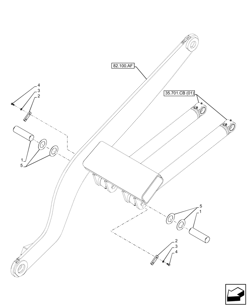 Схема запчастей Case 221F - (82.100.BG[04]) - LOADER ARM, PIN, LIFT CYLINDER (82) - FRONT LOADER & BUCKET