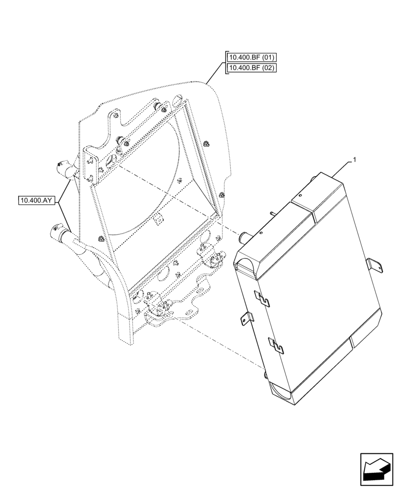 Схема запчастей Case 21F - (10.400.BE) - RADIATOR (10) - ENGINE