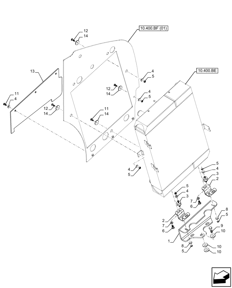 Схема запчастей Case 321F - (10.400.BF[02]) - RADIATOR & SHROUD (10) - ENGINE