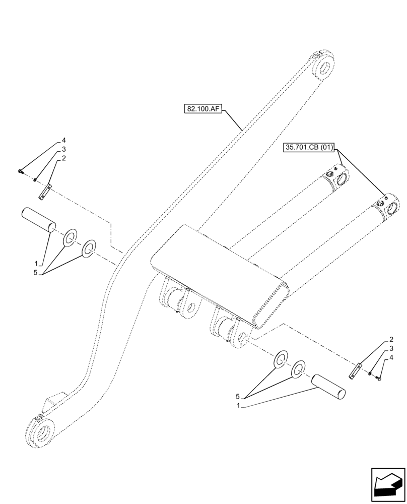 Схема запчастей Case 121F - (82.100.BG[04]) - LOADER ARM, PIN, LIFT CYLINDER (82) - FRONT LOADER & BUCKET