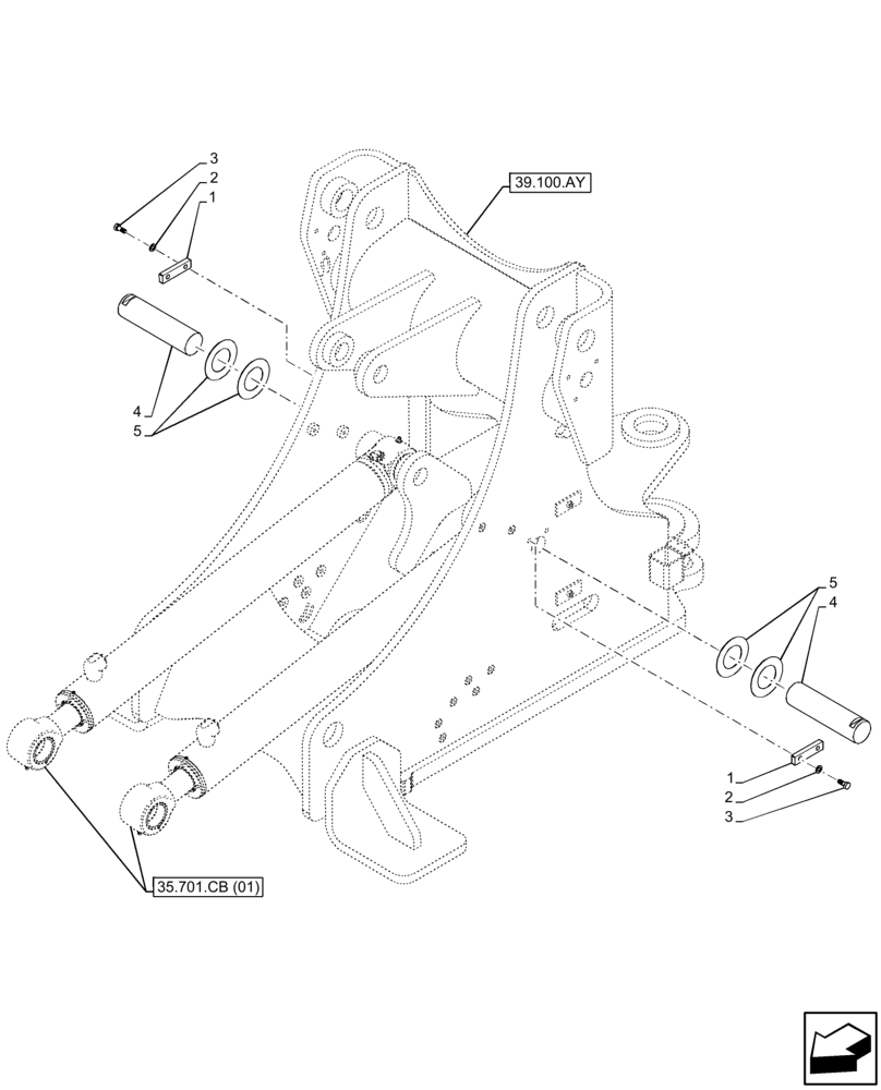 Схема запчастей Case 221F - (82.100.BG [03]) - LOADER ARM, PIN, FRONT FRAME, LIFT CYLINDER (82) - FRONT LOADER & BUCKET