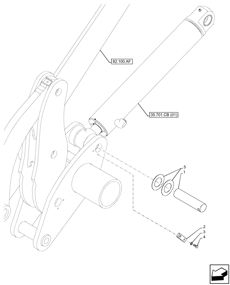 Схема запчастей Case 21F - (82.100.BG[04]) - LOADER ARM, PIN, LIFT CYLINDER (82) - FRONT LOADER & BUCKET