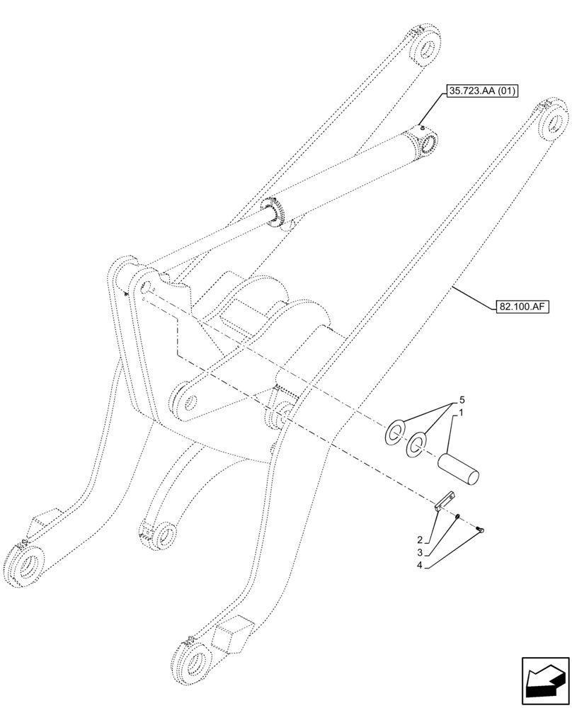 Схема запчастей Case 121F - (82.100.BG[06]) - LOADER ARM, PIN, BUCKET CYLINDER (82) - FRONT LOADER & BUCKET