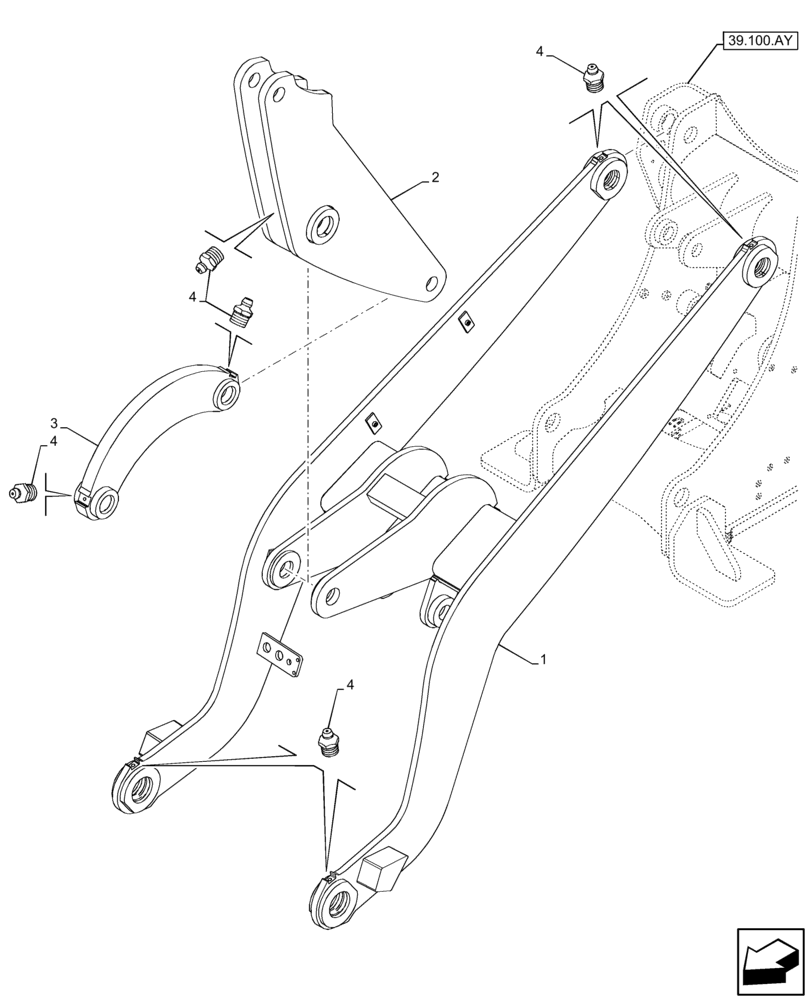 Схема запчастей Case 21F - (82.100.AF) - FRONT, LOADER ARM (82) - FRONT LOADER & BUCKET