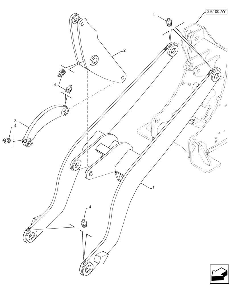 Схема запчастей Case 321F - (82.100.AF) - FRONT, LOADER ARM (82) - FRONT LOADER & BUCKET