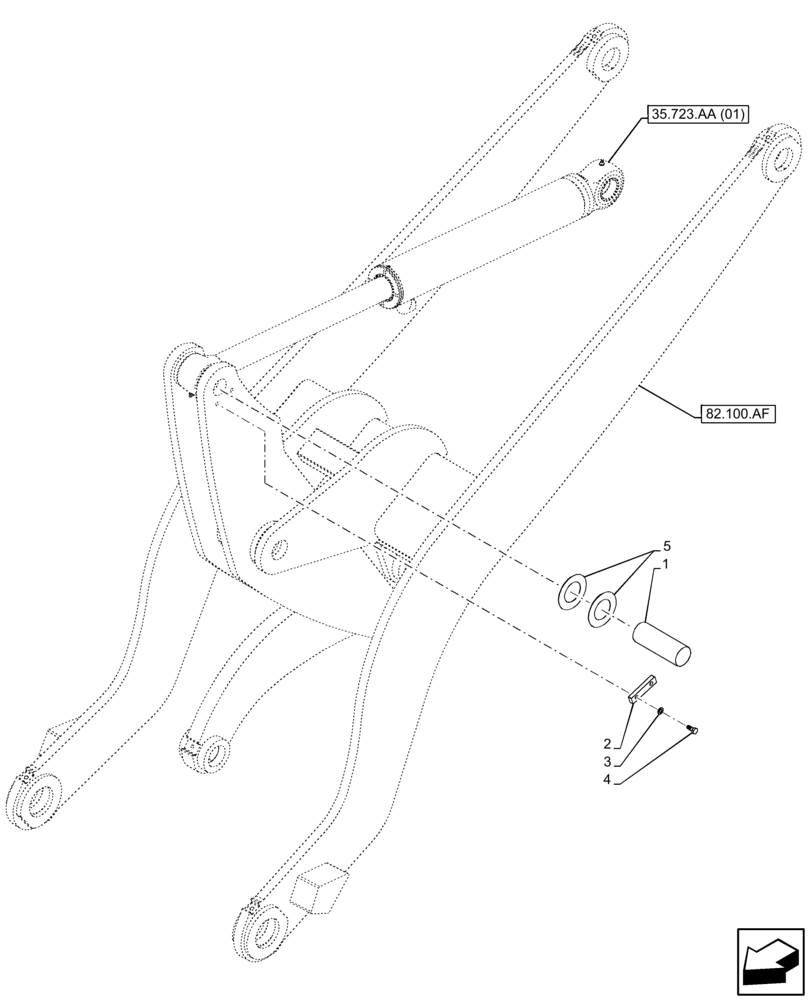 Схема запчастей Case 321F - (82.100.BG[06]) - LOADER ARM, PIN, BUCKET CYLINDER (82) - FRONT LOADER & BUCKET