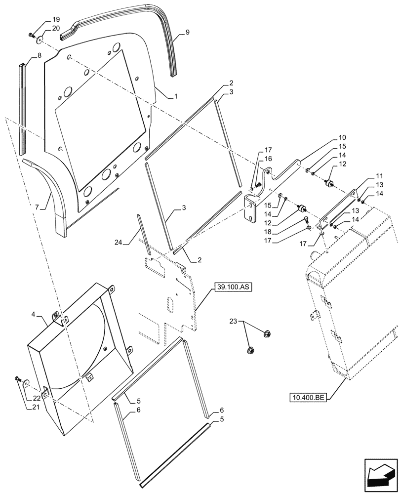 Схема запчастей Case 121F - (10.400.BF[01]) - RADIATOR & SHROUD (10) - ENGINE