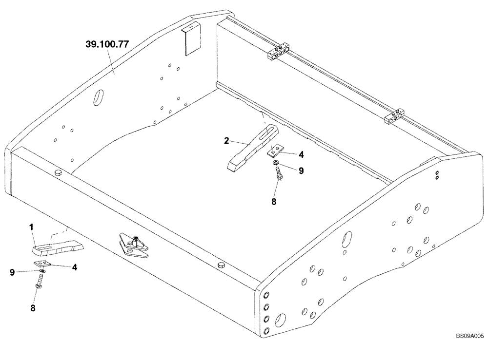 Схема запчастей Case SV212 - (39.100.29[01]) - SCRAPER, PAD FOOT DRUM (39) - FRAMES AND BALLASTING