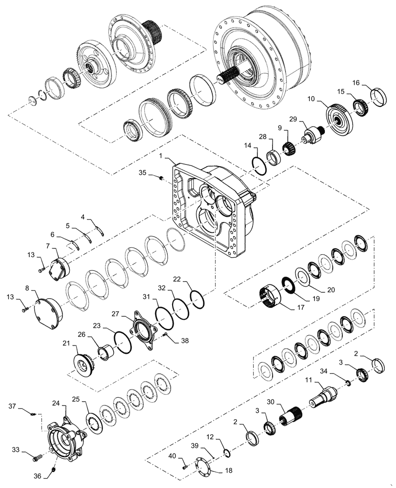 Схема запчастей Case 2050M WT/LGP - (48.140.AA[02]) - FINAL DRIVE ASSEMBLY (48) - TRACKS & TRACK SUSPENSION