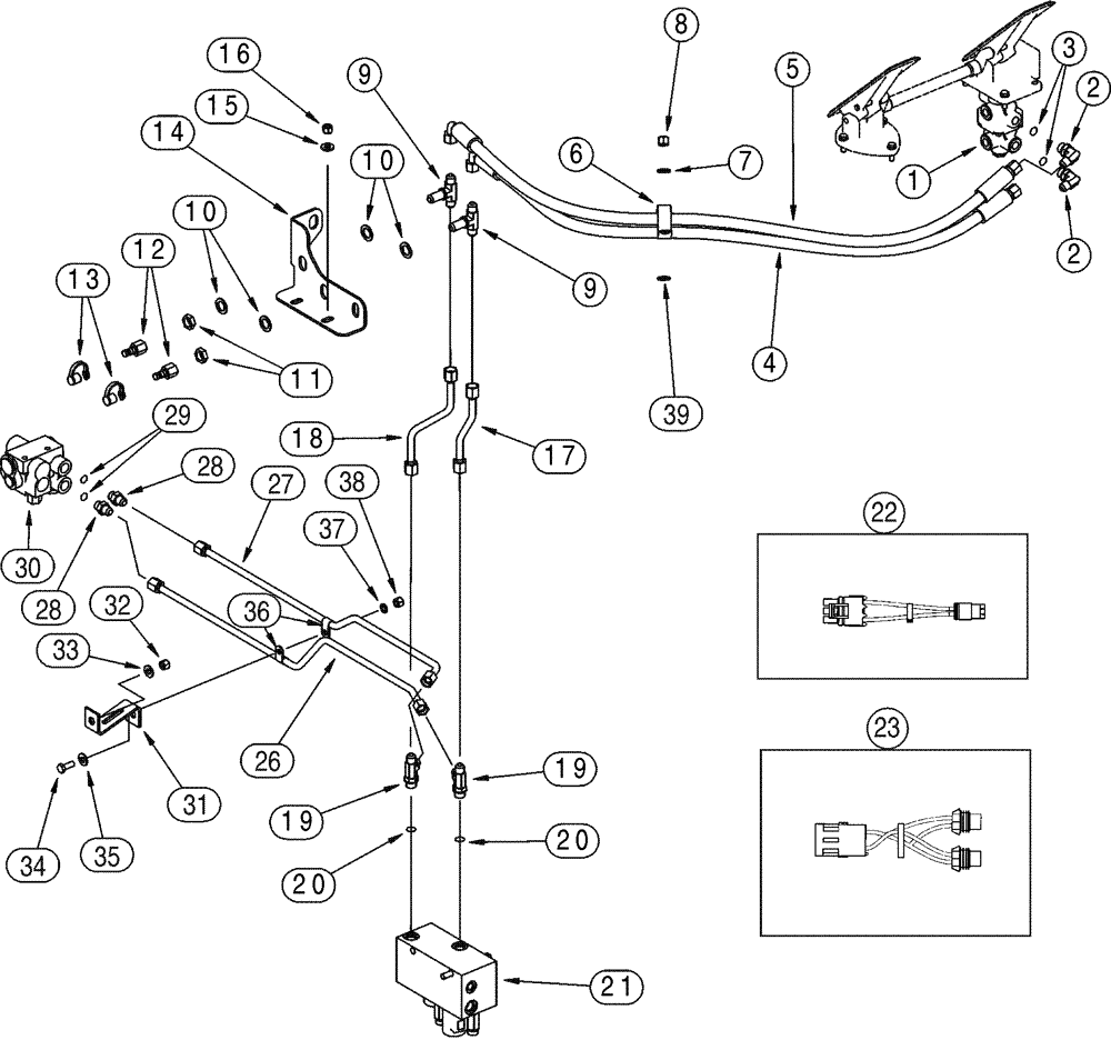 Схема запчастей Case 821C - (07-09) - HYDRAULICS BRAKE, MAIN (07) - BRAKES