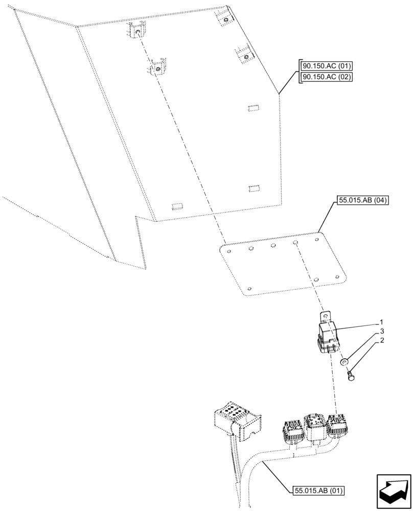 Схема запчастей Case 121F - (55.050.AZ) - HEATER RELAY (55) - ELECTRICAL SYSTEMS