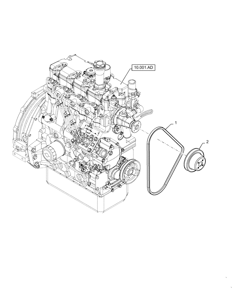 Схема запчастей Case SV185 - (10.414.BE[01]) - FAN BELT STANDARD (10) - ENGINE