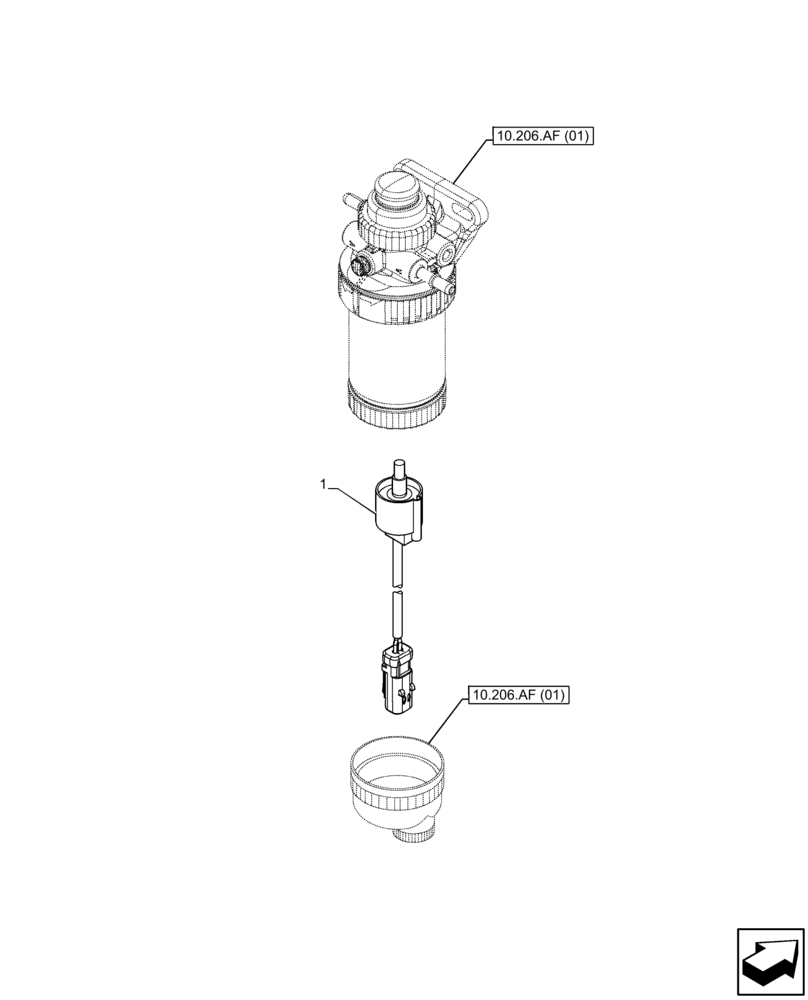 Схема запчастей Case 21F - (55.010.AQ) - FUEL FILTER/WATER SEPARATOR, SENSOR (55) - ELECTRICAL SYSTEMS