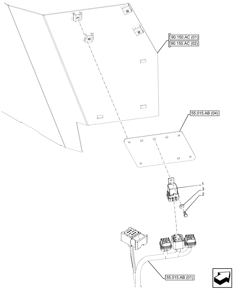 Схема запчастей Case 21F - (55.201.AG) - ENGINE RELAY (55) - ELECTRICAL SYSTEMS