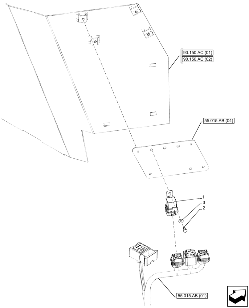 Схема запчастей Case 321F - (55.015.AJ) - ENGINE CONTROL RELAY (55) - ELECTRICAL SYSTEMS