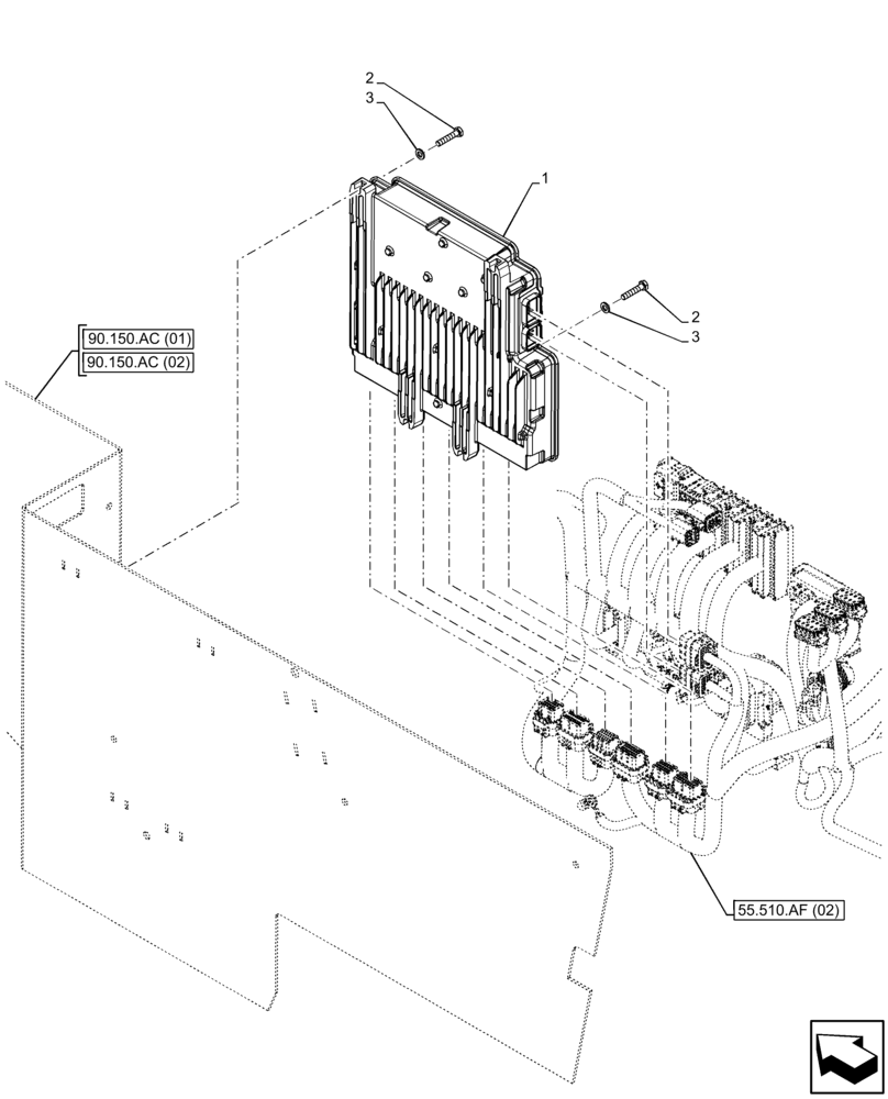 Схема запчастей Case 21F - (55.640.AG) - ELECTRONIC CONTROL UNIT, MODULE (55) - ELECTRICAL SYSTEMS