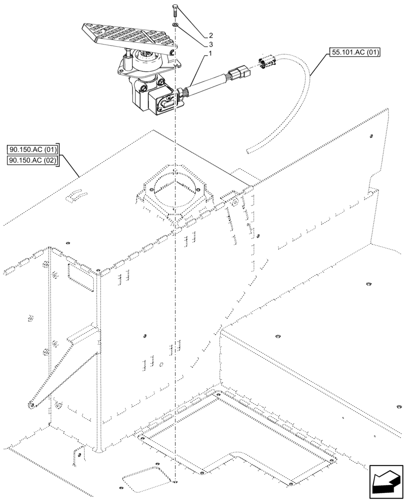 Схема запчастей Case 121F - (55.525.AK) - THROTTLE PEDAL (55) - ELECTRICAL SYSTEMS