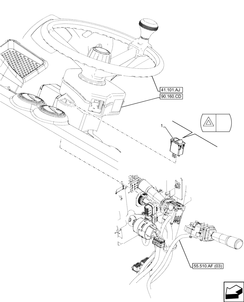 Схема запчастей Case 221F - (55.405.CF) - LIGHT SWITCH (55) - ELECTRICAL SYSTEMS