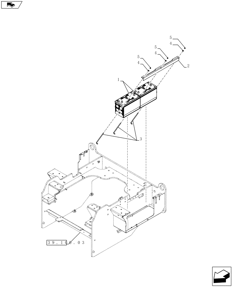 Схема запчастей Case 821F - (55.301.01) - STANDARD BATTERY INSTALLATION (55) - ELECTRICAL SYSTEMS