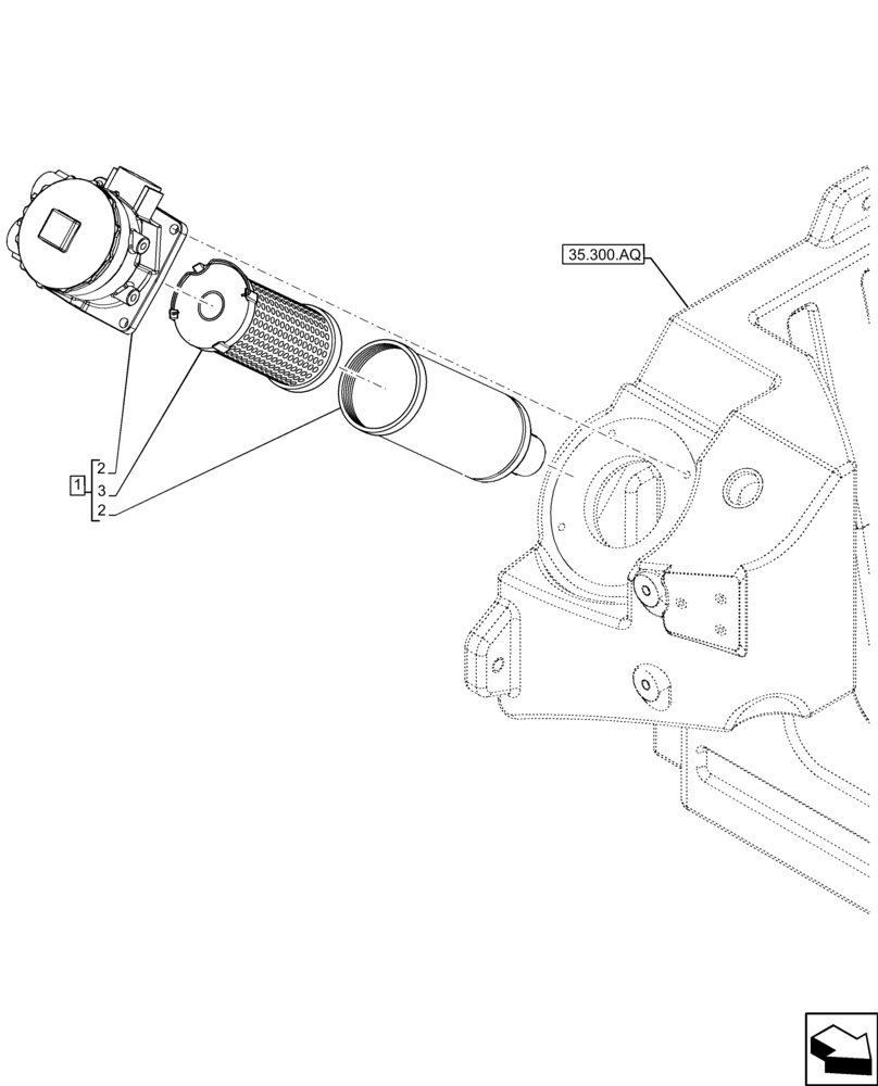 Схема запчастей Case 321F - (35.300.AN) - OIL FILTER (35) - HYDRAULIC SYSTEMS