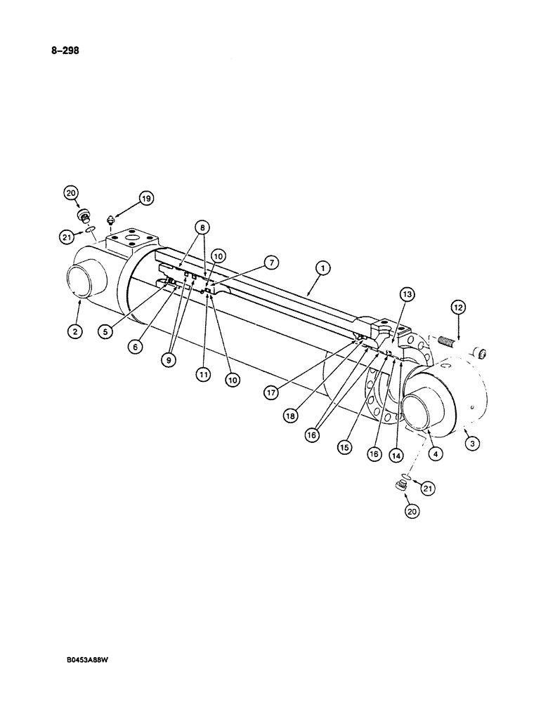 Схема запчастей Case 125B - (8-298) - ARM CYLINDER - P6546738, IF USED, CYLINDERS WITH LETTER "N" IDENTIFICATION (08) - HYDRAULICS