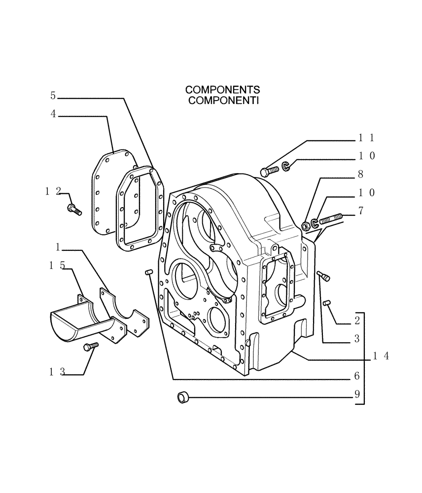 Схема запчастей Case 1850K - (1.211[02]) - TRANSMISSION - CASE Hydrostatic Transmission