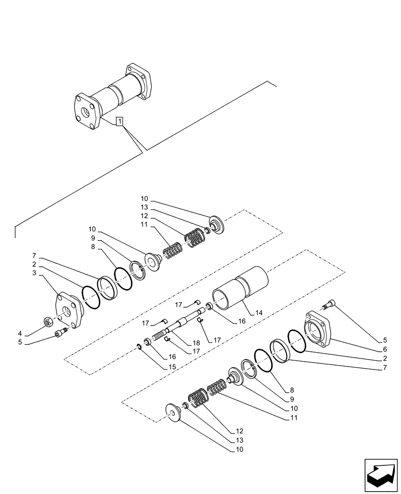 Схема запчастей Case 321F - (35.106.AD[10]) - HYDROSTATIC PUMP, COMPONENTS (35) - HYDRAULIC SYSTEMS