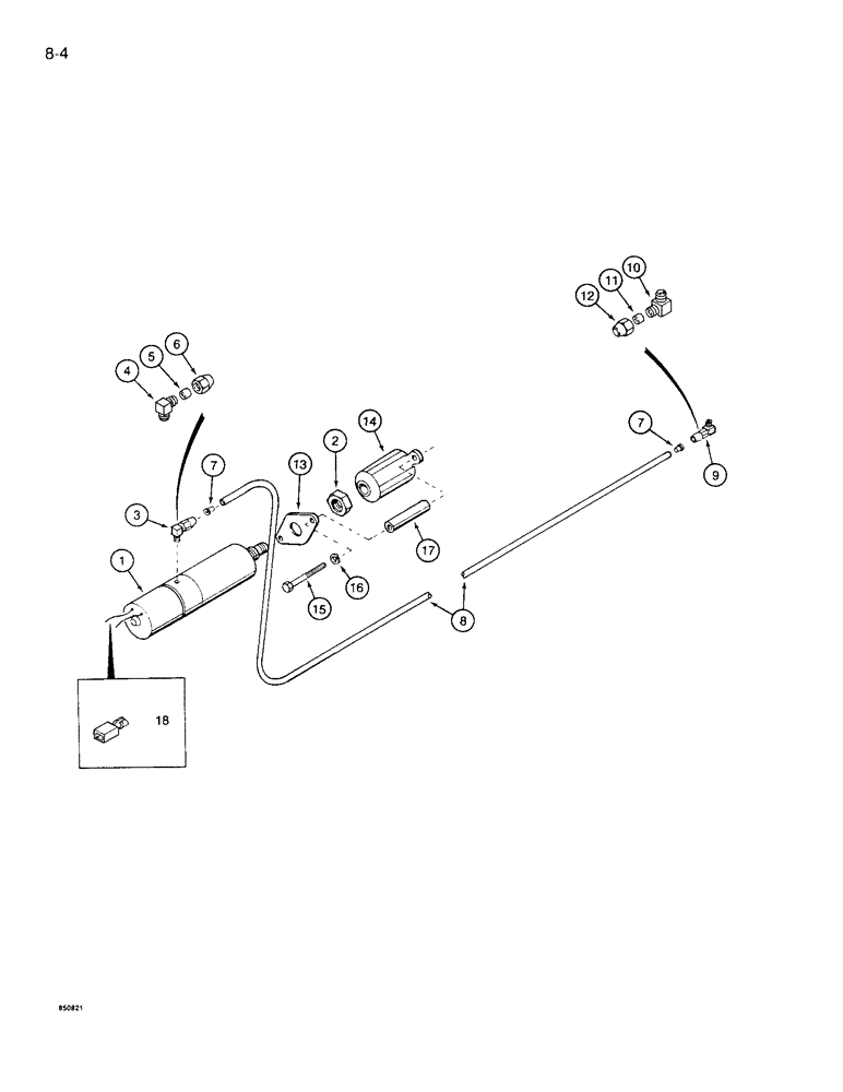 Схема запчастей Case 1085B - (8-004) - FAST CROWD AIR CONTROL (08) - HYDRAULICS