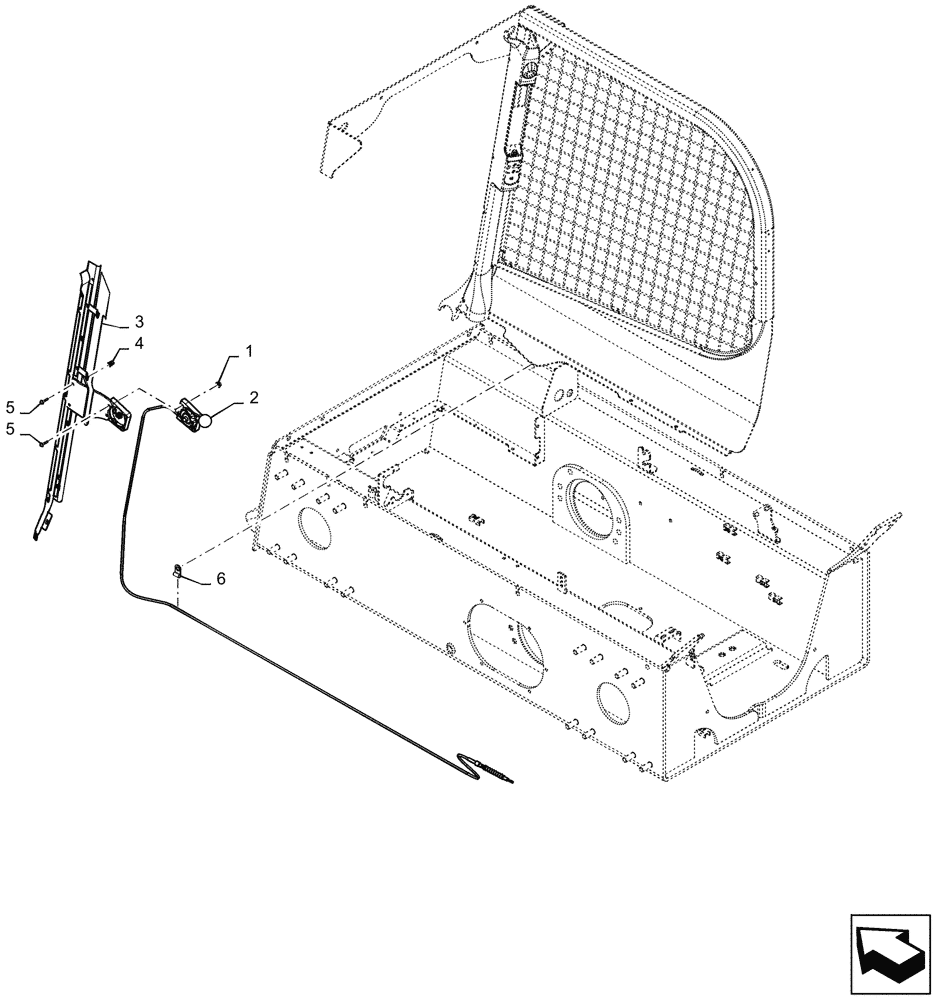 Схема запчастей Case TV380 - (55.525.AB[03]) - THROTTLE CONTROL, HAND, MECHANICAL (55) - ELECTRICAL SYSTEMS